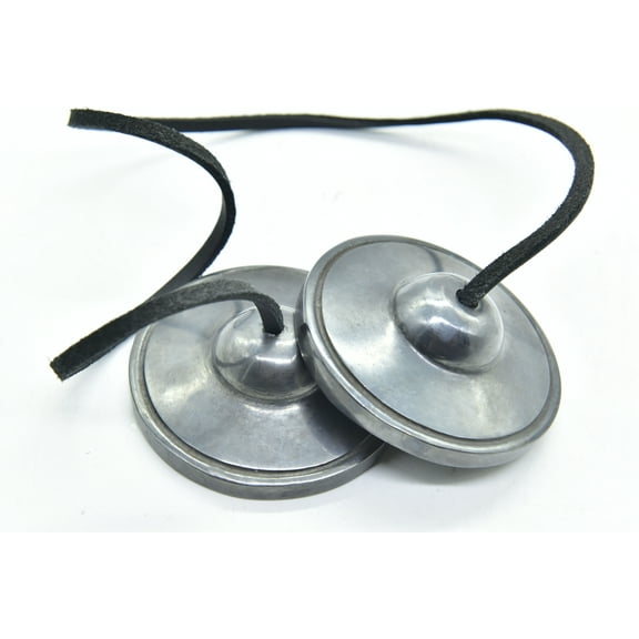 2.6 Inches- Hand Tuned to Om Key black plain Tingsha Cymbals. Bell Chimes Handmade in Nepal by GK&CO.