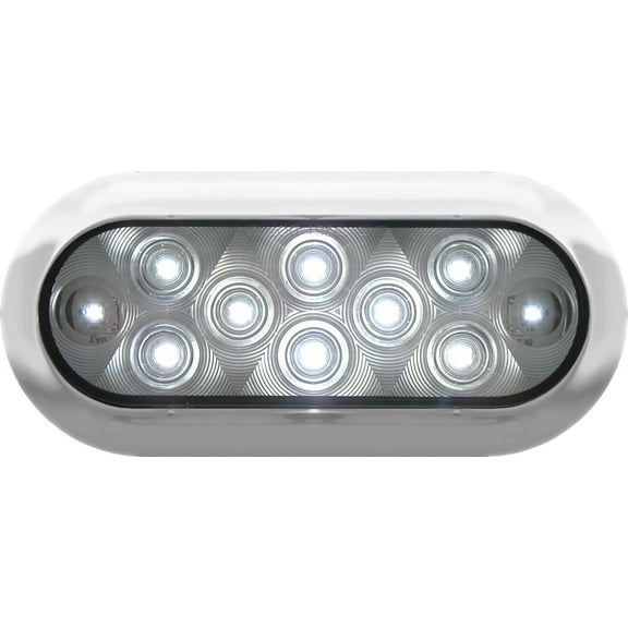 (2) 6" Oval LED White Trailer RV Reverse Backup Lights