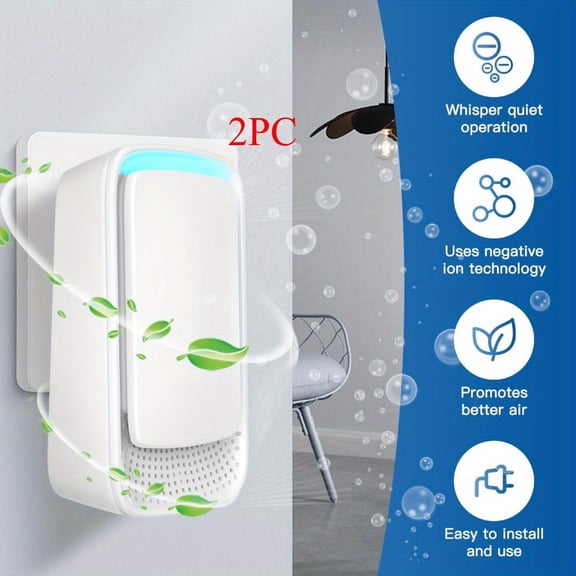 2/6 Pack Plug-in Ionic Air Purifier, Filterless Silent Portable Odor Eliminator for Home Pets Office Gym, Space-Saving Compact Design, 24/7 Fresh Air with Zero Maintenance, Great Gift Choice