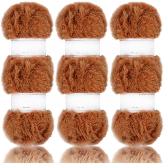 2/6 Skeins Faux Fur Yarn Super Soft, Chunky & Fluffy, Eyelash Yarn for Crochet & Knitting