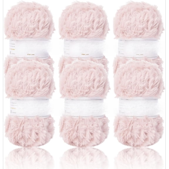 2/6 Skeins Faux Fur Yarn Super Soft, Chunky & Fluffy, Eyelash Yarn for Crochet & Knitting