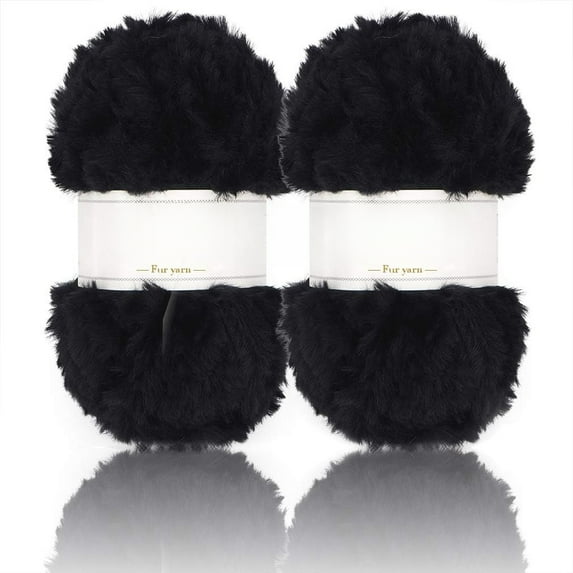2/6 Skeins Faux Fur Yarn Super Soft, Chunky & Fluffy, Eyelash Yarn for Crochet & Knitting