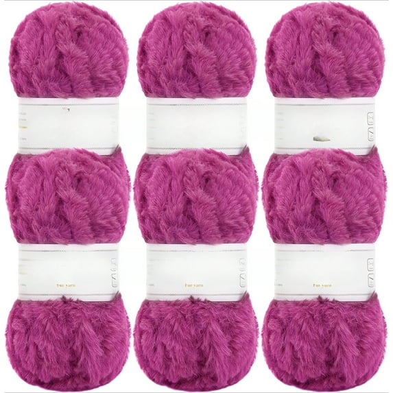 2/6 Skeins Faux Fur Yarn Super Soft, Chunky & Fluffy, Eyelash Yarn for Crochet & Knitting