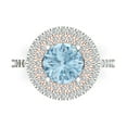 thumbnail image 1 of Clara Pucci 14K White/Rose Gold 2.6ct Aquamarine Halo Ring for Women, 1 of 8