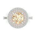 thumbnail image 1 of Clara Pucci 14K White/Rose Gold Solid Gold Morganite Halo Anniversary Ring for Women - 2.6 cttw Round Cut, 1 of 8