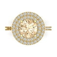 thumbnail image 1 of 2.6 ct Round Cut Natural Morganite with Simulated Diamond Halo Accents 14K Yellow Gold Womens Engagement Ring, 1 of 5