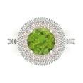 thumbnail image 1 of 2.6 ctw with Simulated Diamond Halo Accents Anniversary Ring for Women | Round Cut Natural Peridot | Hyperallergenic Solid 18K White/Rose Gold, 1 of 5