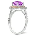 thumbnail image 1 of 2.6 ct Round Cut Simulated Alexandrite Halo Engagement Ring for Women in 18K White/Rose Gold, 1 of 2