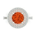 thumbnail image 1 of Clara Pucci 14K White/Rose Gold 2.6ct Red Halo Ring for Women, 1 of 8