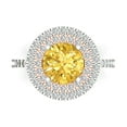 thumbnail image 1 of Clara Pucci 14K White/Rose Gold Solid Gold Yellow Halo Anniversary Ring for Women - 2.6 cttw Round Cut, 1 of 8