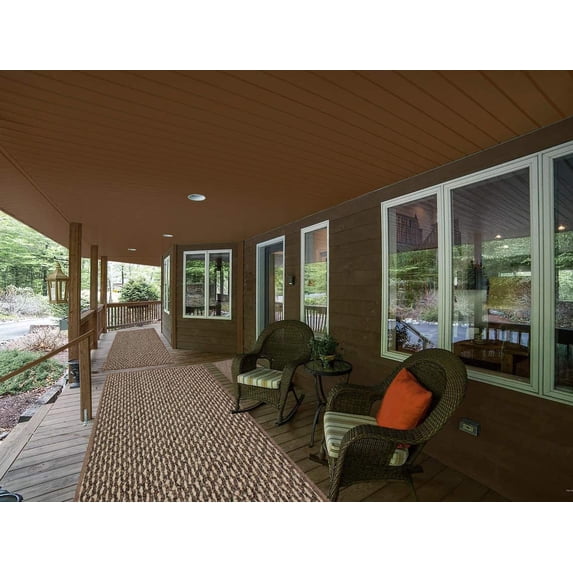 2'6" x 12' Indoor - Outdoor Area Rugs & Runners. Great for Porches, Patio's, Gazebo's, Sun Rooms and More! (Color: Bayou)