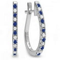 thumbnail image 1 of 2.60 CT Ceylon Sapphire & Diamond Hoop Earrings, 1 of 1