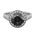 thumbnail image 1 of 2.60 CTW 14K White Gold Black Diamond Ring with Diamonds Halo Filigree With Accents, 1 of 5