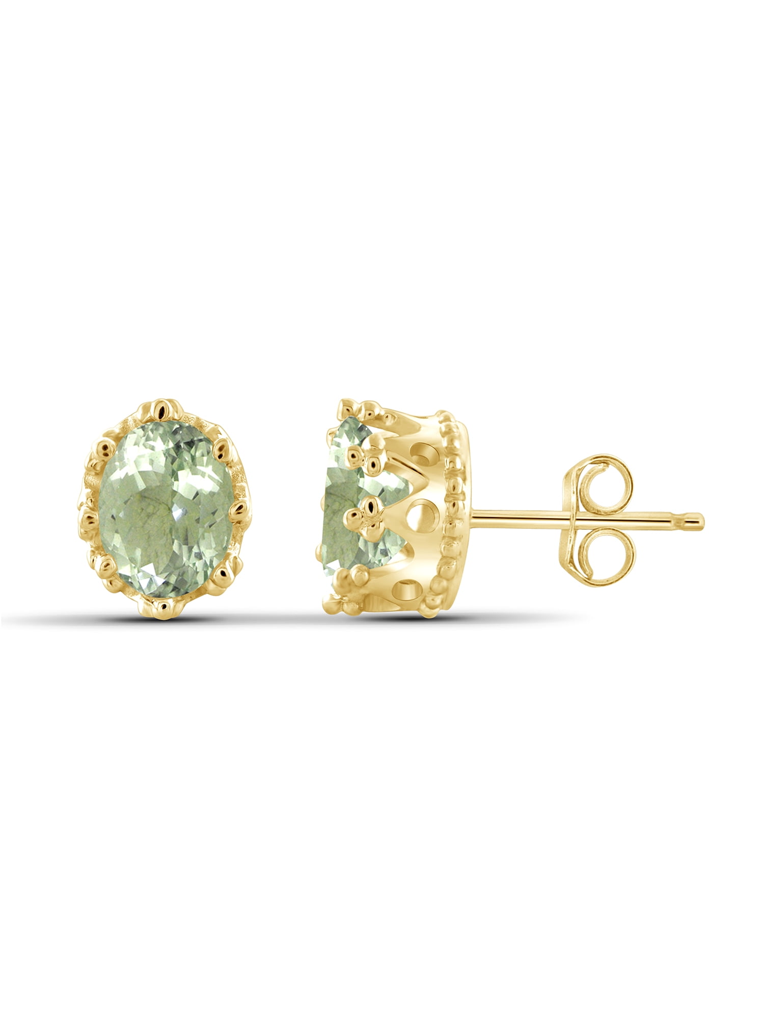 2.60 Carat Green Amethyst Gemstone Earrings