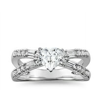 2.60 Carat Heart Cut Moissanite Unique Proposal Ring for Ladies in Solid 14K White Gold Size 7 by Diamond-Capitals