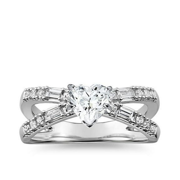 2.60 Carat Heart Cut Moissanite Unique Proposal Ring for Ladies in Solid 14K White Gold Size 7 by Diamond-Capitals