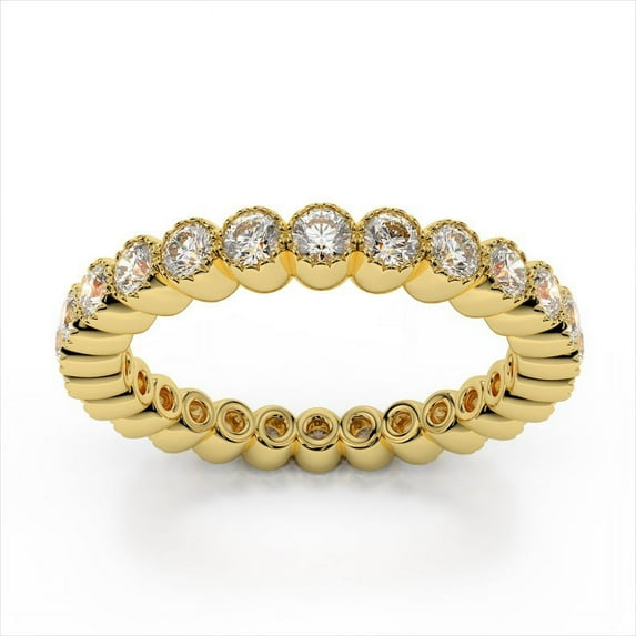 2.60 Ct Brilliant Cut Round Natural Moissanite Diamond Wedding Rings for Ladies Fine 14K Yellow Gold