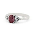 thumbnail image 1 of 2.60 Ct Oval Cut Real Red Ruby Diamond Shiny Solitaire With Asscents Engagement Ring 14K White Gold Size 8.5, 1 of 7