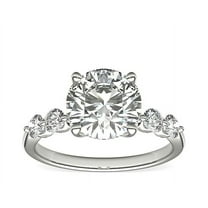 2.60 Ct Round Cut Moissanite Diamond Sparkle Engagement Ring for Ladies Solid 14K White Gold Size 7 by Diamond-Capitals (D/VVS1)