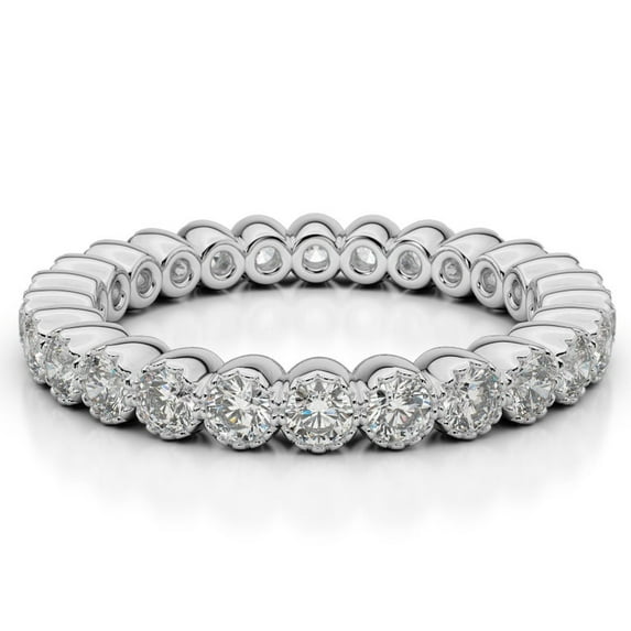 2.60 Ct Stunning Solitaire Round Real Moissanite Engagement Bands for Women Solid 950 Platinum