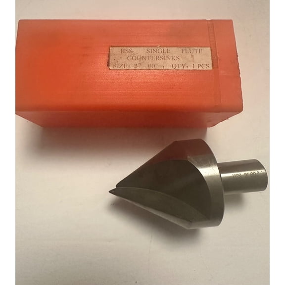 2 60 DEGREE HIGH SPEED STEEL SINGLE FLUTE COUNTERSINK 3/4 Shank FREE SHIPPING