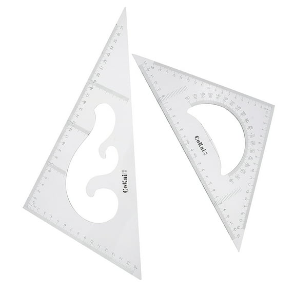 2 /60 Degree Geometry Triangle Ruler Drawing Drafting 30cm