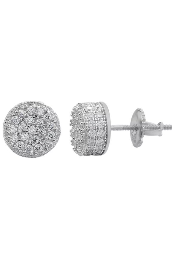 2.60ct Round Cut Tested Moissanite Men's Studs Earrings Real 925 Sterling Silver