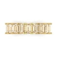 thumbnail image 1 of 2.61 ct Brilliant Emerald Cut Natural Morganite 14k Yellow Gold Eternity Band SZ 4.75, 1 of 6