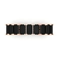 thumbnail image 1 of 2.61 ct Brilliant Emerald Cut Natural Onyx 18K Rose Gold Eternity Band SZ 8.25, 1 of 6