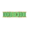 thumbnail image 1 of 2.61 ct Brilliant Emerald Cut Simulated Green Diamond 14k Yellow Gold Eternity Band SZ 9.25, 1 of 6