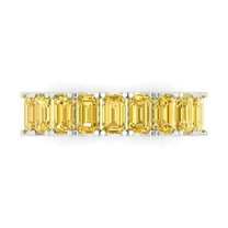 2.61 ctw Wedding Band for Women - 18K White Gold Simulated Yellow Diamond Stackable Eternity Ring