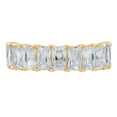 thumbnail image 1 of 2.61 ct Emerald Cut Genuine Cultured Diamond SI1-SI2 J-K Solid Real 18K Yellow Gold Eternity Engagement Designer Art Deco Dainty Promise Wedding BW/ size 9, 1 of 4
