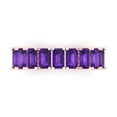 thumbnail image 1 of 2.61 ctw Wedding Band for Women - 14K Rose Gold Natural Amethyst Stackable Eternity Ring, 1 of 6