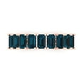 thumbnail image 1 of 2.61 ctw Wedding Band for Women - 14K Rose Gold Natural London Blue Topaz Stackable Eternity Ring, 1 of 6
