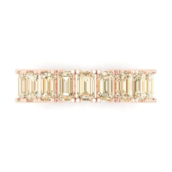 2.61 ctw Wedding Band for Women - 14K Rose Gold Natural Morganite Stackable Eternity Ring
