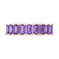 thumbnail image 1 of 2.61 ctw Wedding Band for Women - 14K Rose Gold Simulated Alexandrite Stackable Eternity Ring, 1 of 6