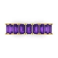 thumbnail image 1 of 2.61 ctw Wedding Band for Women - 14K Yellow Gold Natural Amethyst Stackable Eternity Ring, 1 of 6
