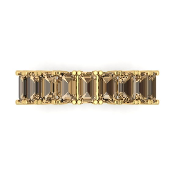 2.61 ctw Wedding Band for Women - 14K Yellow Gold Simulated Champagne Diamond Stackable Eternity Ring