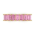 thumbnail image 1 of 2.61 ctw Wedding Band for Women - 14K Yellow Gold Simulated Pink Diamond Stackable Eternity Ring, 1 of 6