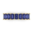 thumbnail image 1 of 2.61 ctw Wedding Band for Women - 14K Yellow Gold Simulated Tanzanite Stackable Eternity Ring, 1 of 6
