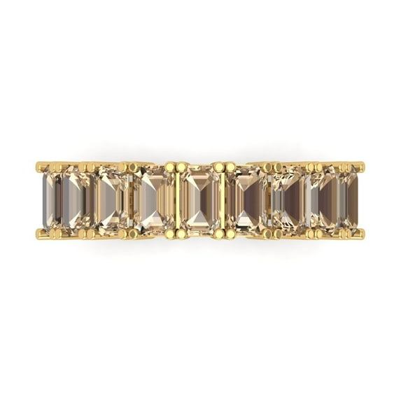 2.61 ctw Wedding Band for Women - 14K Yellow Gold Yellow Moissanite Stackable Eternity Ring