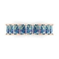 thumbnail image 1 of 2.61 ctw Wedding Band for Women - 18K Rose Gold Blue Moissanite Stackable Eternity Ring, 1 of 6