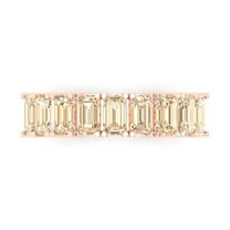 2.61 ctw Wedding Band for Women - 18K Rose Gold Natural Morganite Stackable Eternity Ring