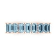 thumbnail image 1 of 2.61 ctw Wedding Band for Women - 18K Rose Gold Simulated Blue Diamond Stackable Eternity Ring, 1 of 6