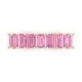 thumbnail image 1 of 2.61 ctw Wedding Band for Women - 18K Rose Gold Simulated Pink Diamond Stackable Eternity Ring, 1 of 6