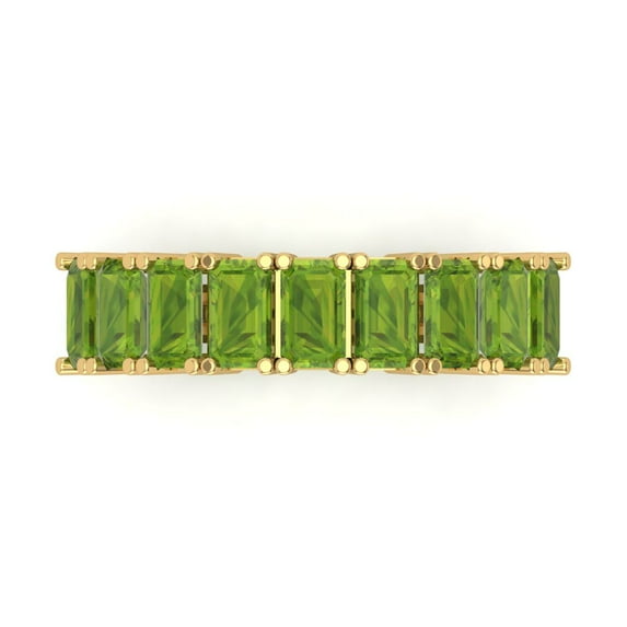 2.61 ctw Wedding Band for Women - 18K White Gold Natural Peridot Stackable Eternity Ring