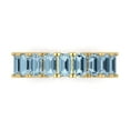 thumbnail image 1 of 2.61 ctw Wedding Band for Women - 18K Yellow Gold Natural Aquamarine Stackable Eternity Ring, 1 of 6