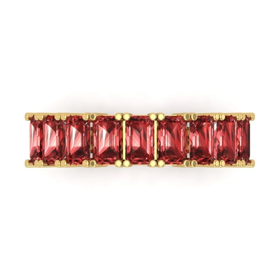 2.61 ctw Wedding Band for Women - 18K Yellow Gold Natural Garnet Stackable Eternity Ring