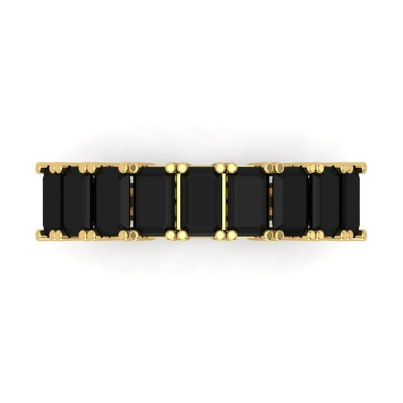 2.61 ctw Wedding Band for Women - 18K Yellow Gold Natural Onyx Stackable Eternity Ring
