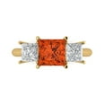 thumbnail image 1 of Three-Stone Engagement Ring for Women - 2.5ct Simulated Red Diamond in 18K Yellow Gold Promise Ring, 1 of 6